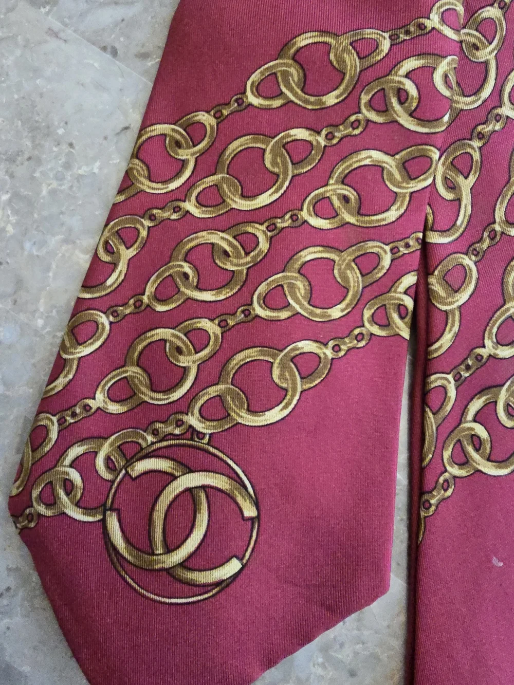 Chanel Chain Link Silk Tie